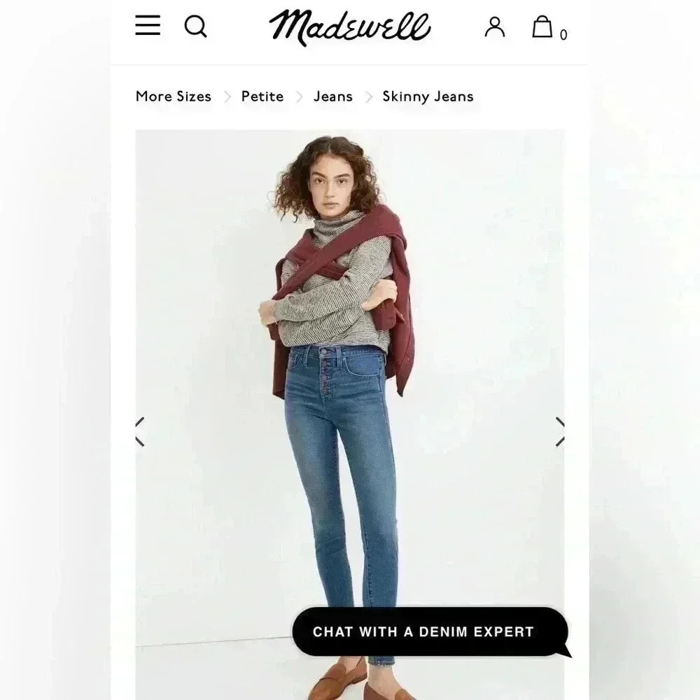NWT Madewell 10" High-Rise Skinny JeansDewitt Wash: Button-Front TENCEL - Picture 3 of 6